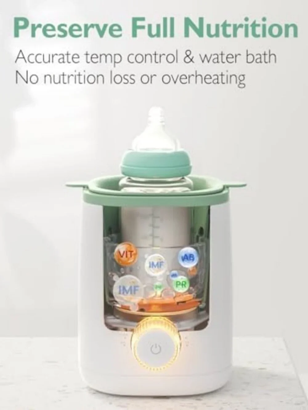 Baby Bottle Warmer for Breast Milk - Preserves Nutrients, Fast Heating, Easy Use